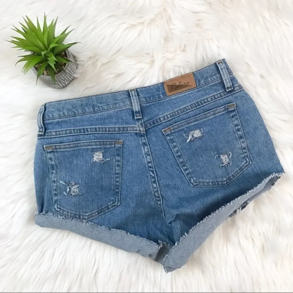 𝅺riders by Lee Custom Distressed Denim Shorts
